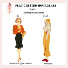 two women in dresses with the words flat chested hourglass top and body type fashion don't