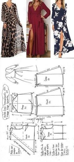 two women's dresses and one woman's dress sewing pattern