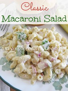 the macaroni salad is ready to be eaten