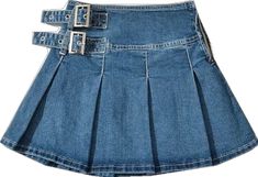 Korean Skirts, Pleated Denim Mini Skirt, Skirts Y2k, Mini Skirt Denim, Skirt With Pleats, Pleated Denim, Street Jeans, Y2k Skirt, Retro Fits