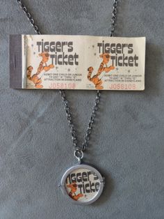 the tiger's ticket necklace is on display