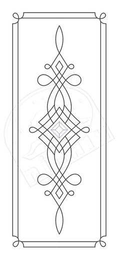 an ornamental design in the shape of a rectangle with swirls and leaves on it