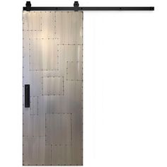 an image of a door that is made out of wood and metal with squares on it