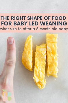 the right shape of food for baby led weaning what size to offer 6 month old baby