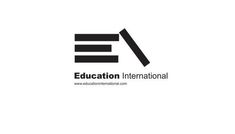 the education international logo is black and white