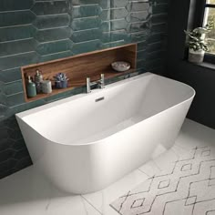 The White Space 1700 x 800mm D-Shaped Freestanding Back-To-Wall Bath - Unbeatable Bathrooms D Shaped Bath, Afro Bohemian, Bathroom Freestanding, Built In Bath, Loft Bathroom, Attic Bathroom, Back To Wall Bath, Freestanding Bath