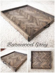 an old wooden tray is turned into a decorative piece for the living room or bedroom