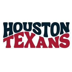 the houston texas logo is shown in red and black with words that read, houston texans