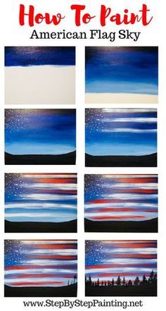 how to paint an american flag sky with step by step painting instructions for beginners