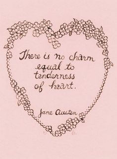 a heart shaped frame with the words jane ausen in black ink on pink paper