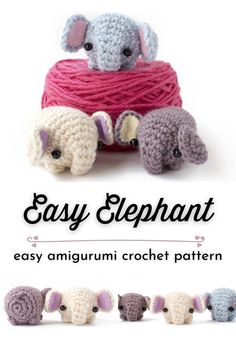 crochet elephant pattern for easy elephant amigurmi crochet project with instructions