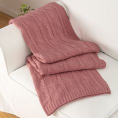 PRICES MAY VARY. Elegant Pattern Design: Adopting unique crochet stitches, the dusty pink throw blanket is weaved a sweater cable pattern which never goes out of style, combining a elegant look with modern elements and adding fashion and warm to your home. Super Soft & Cozy Material: The knit throw blankets are made of 100% high quality acrylic fabric, stretchy, soft, skin-friendly and fade resistant. Compared with wool blanket, this wool-like blanket has a good flexibility and strength, pilling Rose Pink Throw Blanket, Throw Blankets Light Pink, Dusty Rose Velvet Throw Blanket, Soft Light Pink Blanket, Dusky Pink Blanket, Dusky Pink Throw, Chunky Knit Blanket Dusty Pink, Blush Pink Throws, Pinkish Blanket