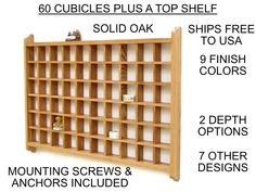 a wooden shelf with instructions for how to use it