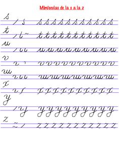 the upper and lowercase letters are lined up with cursive writing practice paper