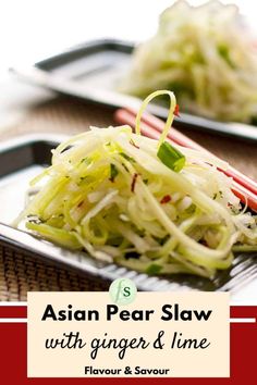 This Asian Pear Slaw is a little crunchy, a little sweet, and a little spicy! It's a Thai-style coleslaw that pairs well with any Thai or Asian dish. Vegan, Paleo and Whole30 compliant. #Thai #vegan #applepear #asianpear Recipe Using Pears, Asian Pear Salad, Pear Slaw, Asian Pear Recipes, Asian Coleslaw, Asian Dish, Winter Salad Recipes, Asian Pear, Asian Slaw