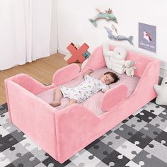 PRICES MAY VARY. Fit Standard Crib size: The Toddler flood bed fit Standard Crib size mattress which is perfect for kids between 18 month and 7 years. But this is just toddler bed, you will need to buy a standard crib size mattress for it. Whole Soft Design: The toddler flood bed broads are filled by High quality foam. This soft toddler bed frame could protect your child away from danger Removable Safty broad: There are 2 small safty broad come with this child bed. The extra safty broad could av Pink Toddler Bed, Portable Toddler Bed, Toddler Bedroom Sets, Toddler Bed Frame, Toddler Floor Bed, Yellow Bedding, Toddler Beds, Floor Bed, Pink Bedding