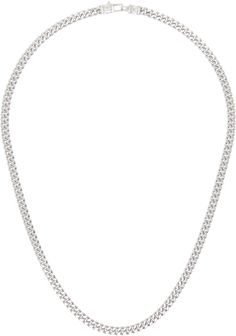 Curb chain necklace in white rhodium-plated recycled sterling silver. · Lobster-clasp fastening · L20.5 Supplier color: 925 Silver L Necklace, Tom Wood, Curb Chain Necklace, Accessories Jewelry Necklace, Recycled Sterling Silver, Curb Chain, Watches Jewelry, Rhodium Plated, Lobster Clasp