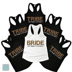 five women's black and white tank tops with the words, three are true