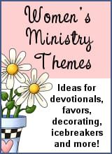 a card with flowers in a vase and the words women's ministry themes