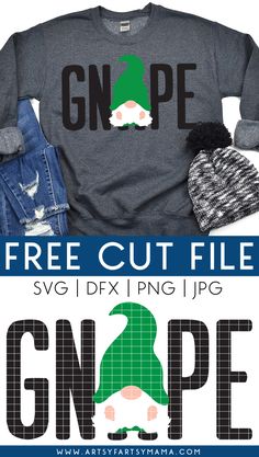 an image of gnome shirt with free cut file