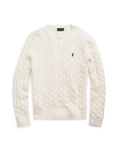 CABLE-KNIT COTTON SWEATER
 POLO RALPH LAUREN | Jersey Marfil de Hombre | YOOX Ralph Lauren Cable Knit, Ralph Lauren Pullover, Cotton Jumper, Polo Sport, Pull Sweat, Polo Sweater, Cotton Pullover, Ralph Lauren Sweater, Short En Jean