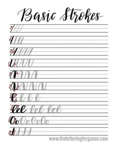 the writing practice sheet for basic strokes