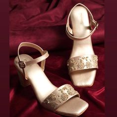 Add the gold touch to your wedding ! A comfortable, stylish block heel that goes along a lot of your outfit and looks stylish on every attire ! The adjustable buckle strap with give the added comfort. As every order is made on order, you can customise according to your footsize and color. Elegant Closed Toe Sandals For Reception, Embroidered Open Toe Heels For Reception, Festive Open Toe Heels For Reception, Formal Open Toe Heels For Festive Occasions, Formal Festive Open Toe Heels, Gold Block Heels For Wedding, Festive Open Toe Wedding Shoes For Party, Embellished Open Toe Block Heels For Wedding, Closed Toe Block Heels For Wedding Guest