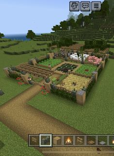 an image of a garden in minecraft