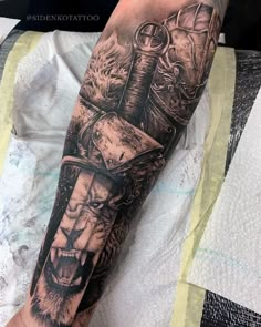 Operator Tattoo, Warrior Tattoos For Men, Calf Sleeve Tattoo Men, Sleeve Tattoo Men, Mens Forearm Tattoos, Calf Sleeve Tattoo, Warrior Tattoo Sleeve, Gladiator Tattoo, Cool Half Sleeve Tattoos