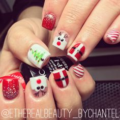 Holiday Acrylic Nails, Acrylic Nails, Nails, Christmas