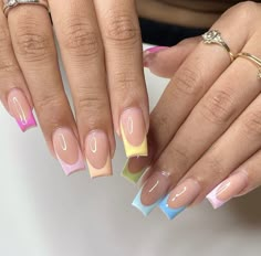 Unghie Sfumate, Summery Nails, French Tip Acrylic Nails, Summer Acrylic Nails, Short Acrylic Nails Designs, Square Acrylic Nails