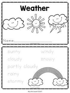 the weather worksheet for children to learn how to write and draw it in