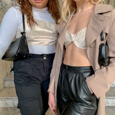 Matching with your bestie city looks Leather Jacket