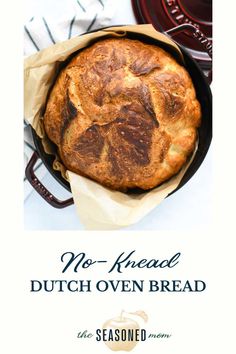 With just 5 ingredients and about 10 minutes of hands-on prep, you can bake a loaf of crusty no knead Dutch Oven Bread! This quick recipe doesn't need to rest overnight, so you can enjoy the artisan bread on the same day that you stir it together. Rustic Bread Recipe, No Knead Dutch Oven Bread, Baking Savory, Bread No Knead, Rustic Loaf, Yeast Roll, Food Basics, Island Recipes, Baking Breads