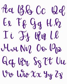 the upper and lower letters are drawn in purple ink