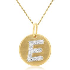 Royal 14K Yellow Gold Initial E Diamond Pendant Necklace - 0.07 Carat Total Diamond Weight Initial E, Letter E, Gold Initial, Royal Jewelry, Initial Pendant, Diamond Pendant Necklace, Jewelry Lover, Diamond Pendant, Timeless Design