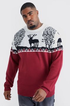 Men’s knitwear has come a long way, which means you can now keep your look cool while you stay warm in our selection of jumpers and cardigans for men. A staple to add into your off-duty rotation, the crew neck jumper is an ideal transition layer that works day to night and smart to casual. If you are looking to up your sweater game without needing to put in any extra effort, our selection of cable knit jumpers is all you need to wear when the cold season kicks in. Looking for a more sophisticated combo? Layer a roll neck jumper under a blazer and finish off with skinny jeans and smart shoes. Funny Christmas Jumper, Motif Fair Isle, Fair Isle Pullover, Knitted Christmas Jumpers, Christmas Jumper Day, Race Day Outfits, Jumper Designs, Plus Size Joggers, Going Out Shirts