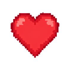 a red pixel heart on a white background