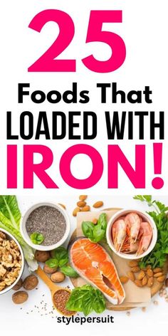 the cover of 25 foods that loaded with iron