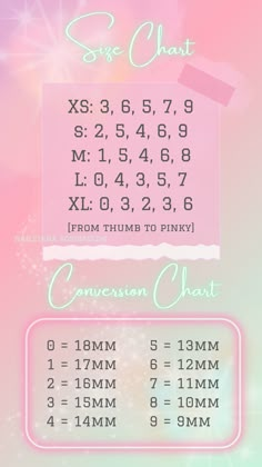 Easy chart for sizing your natural nails for press on nails and converting your measurments to nail sizes Press On Nails Standard Size, Nail Grit Chart, Sizing Press On Nails, Press On Nails Size Guide, Press On Nail Sizes Chart, How To Measure Your Nails For Press Ons, Nail Sizing Guide, Press One Nails, Press On Nail Measurement Chart