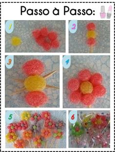 the instructions for how to make a pom pom flower