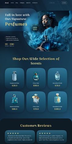 the web page for perfume store