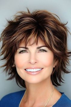 Save this pin for the best shag hairstyles for women over 50. This short, shaggy cut is all about texture. The layered pieces bring a modern piecey edge to the look.  The layers create lots of movement, making it perfect for women who like some volume. Short Shaggy Haircuts With Bangs, Haircut Shag, Special Hairstyles, Shaggy Cut, Shaggy Haircut, Edgy Short Haircuts, Choppy Hairstyles, Short Shaggy Haircuts, Shaggy Short Hair