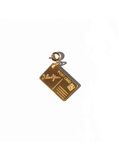 Mix and match from our selection of new and vintage charms to build a necklace that is truly you. Have fun! Brass post card charm with "PS I Love You" debossed detail. Width: 25 mm Height: 15 mm Sold Individually. Each charm is affixed to a gold plated brass clasp for easy assembly. Gold Matching Necklaces, Gold Charms For Necklace, Vintage Gold Charms, Engraved Necklace Ideas, Vintage Charm Necklace, Charm Necklace Ideas, Vintage Gold Jewelry, The Bling Ring, Travel Charms