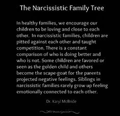 a quote from dr kayl mcbrie about the narcisticistic family tree