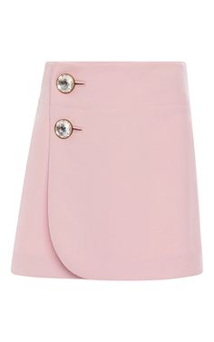 Consuelo Castiglioni’s Resort 2016 reflects her typically outré aesthetic with playful proportions and clashing fabrics. Crafted from premium double worsted wool, this **Marni** skirt exudes modern femininity in azalea pink with two crystal buttons. Designer Skirt, Rok Mini, Wool Mini Skirt, Skirt Short, Trend Report, Pink Skirt