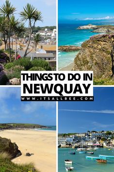 there are many different pictures with the words things to do in new quay on it