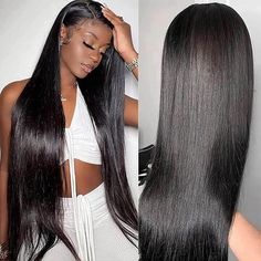 Straight Black Wigs, Black Lacefront Wig Straight, Long Black Straight Wig, Straight Jet Black Wig, 150 Density Straight Wig, Black Hair Types, Smart Baby, Wig Straight, Cheap Human Hair