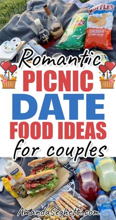 Best Romantic Picnic Date Food Ideas for Couples What To Eat On A Picnic Date, Beach Date Food Ideas, Picnic Lunch Date, Cute Picnic Food Ideas Date, Picnic For 2 Ideas, Planning A Picnic Date, Lunch Date Food Ideas, Picnic Lunch Date Ideas, Romantic Picnics Food