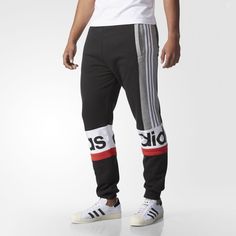 Pantalón Blocked Negro AJ5185 Hoodie Outfit Men, Track Pants Mens, Mens Jogger Pants, Sweat Joggers, Mens Leggings, Track Suit Men, Adidas Outfit, Running Pants, Boys Sweatshirts